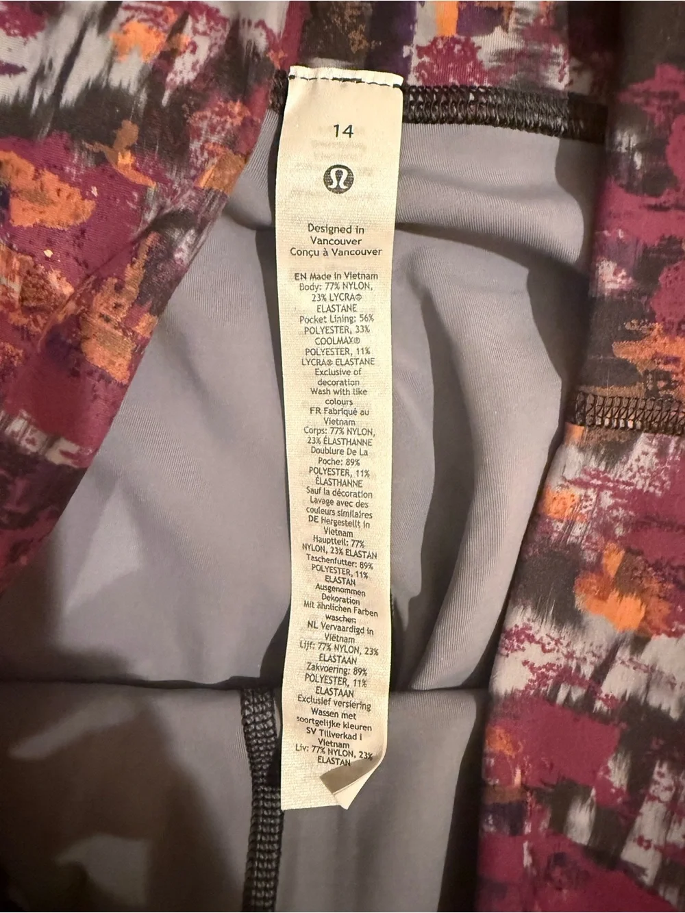 Lululemon Wunder Train High-Rise Crop 23” Cinder Flash Multi